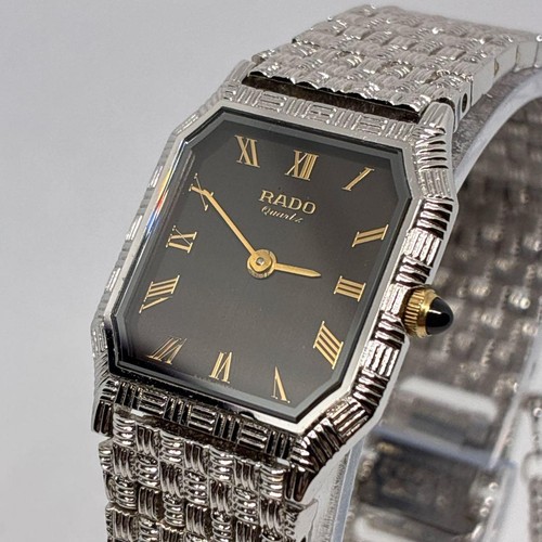 RADO Octagon Quartz Watch 179.9512.2 Silver Ladies Vintage Needs Battery