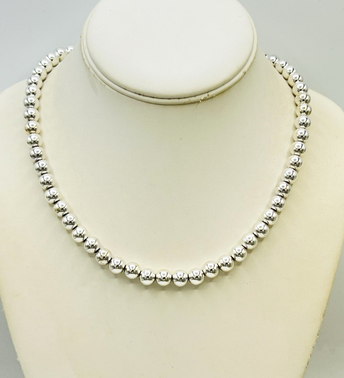 Two Silver Gold Tone Stackable Ball Bead Necklaces - image 3