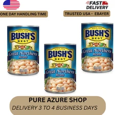 BUSH'S BEST Canned Great Northern Beans, 15.8 oz (Pack of 3 )
