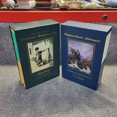Matk Twain & Robert Louis Stevenson Abbeville Press Book Sets Illustrated Sewn