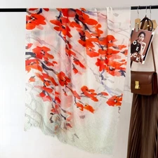 Red Leaf Classic Ring Spun Wool Scarf Soluble Winter Womens Poetic Long Wrap