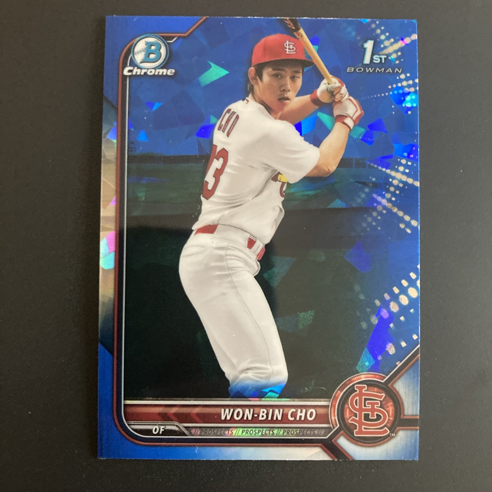2022 BOWMAN CHROME SAPPHIRE BCP154 WON-BIN CHO RC CARDINALS