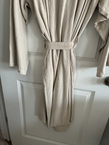 Matouk Kiran Turkish Waffle Knit Bath Robe Large beige Unisex Cotton Bamboo - Picture 10 of 10