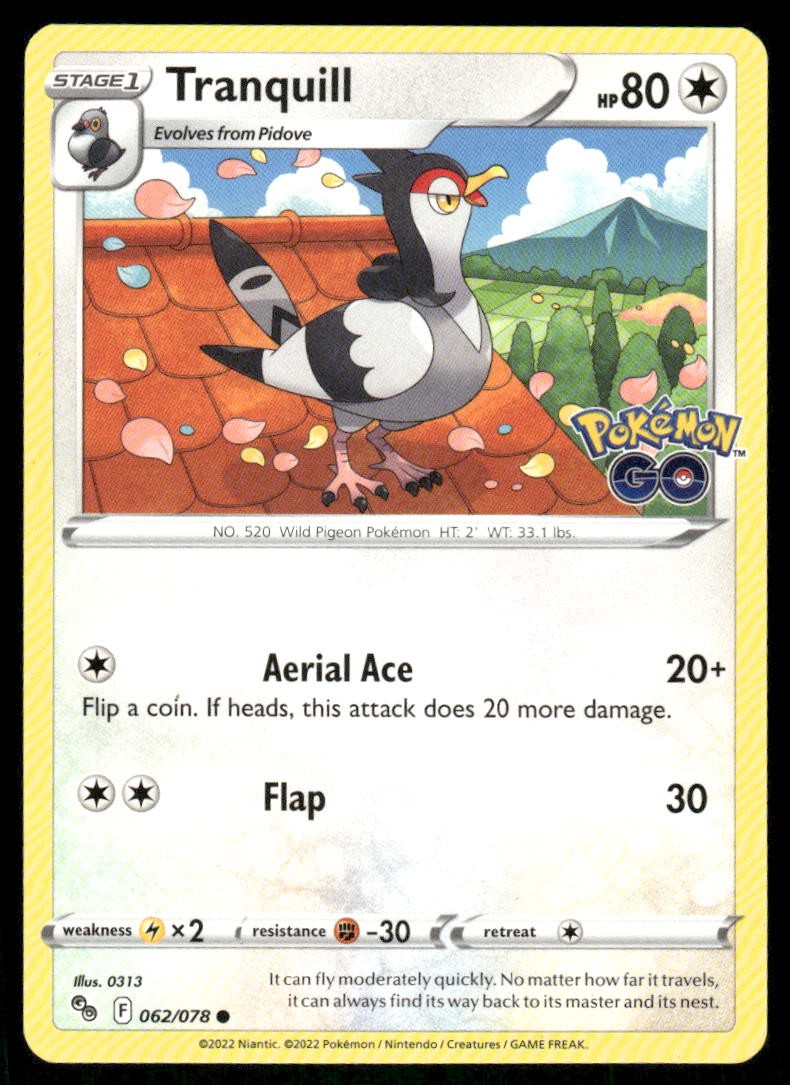 Tranquill 062/078 - Pokemon GO - Common MP