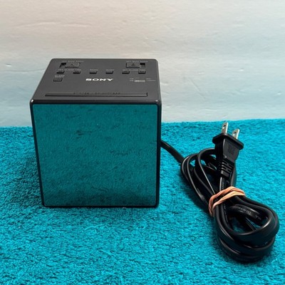 Sony Dream Machine ICF-C1T Dual Alarm Clock Radio AM/FM Black Mirror Cube