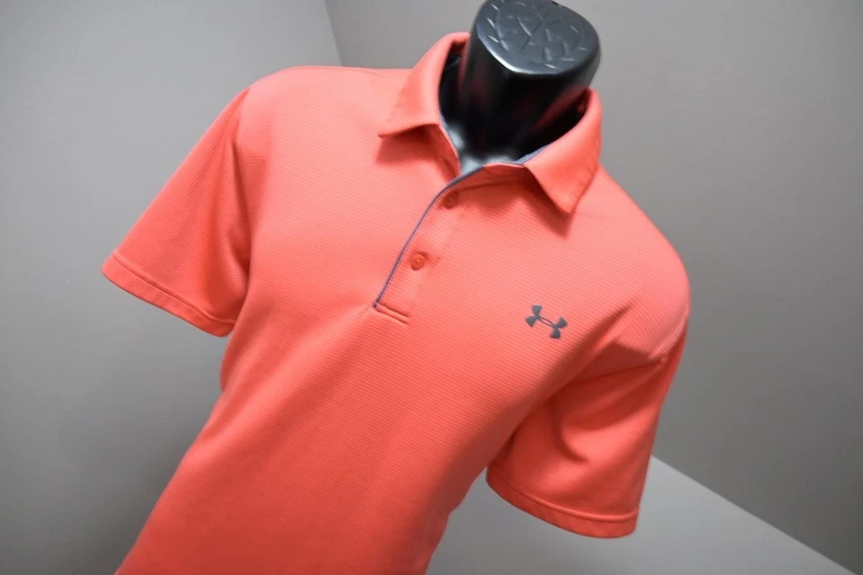 Camisa polo de golf Under Armour HeatGear suelta rosa para hombre talla grande Foto 4 de 4