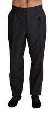 Dolce & Gabbana Gray Wool Blend Formal Trousers Men's Pants