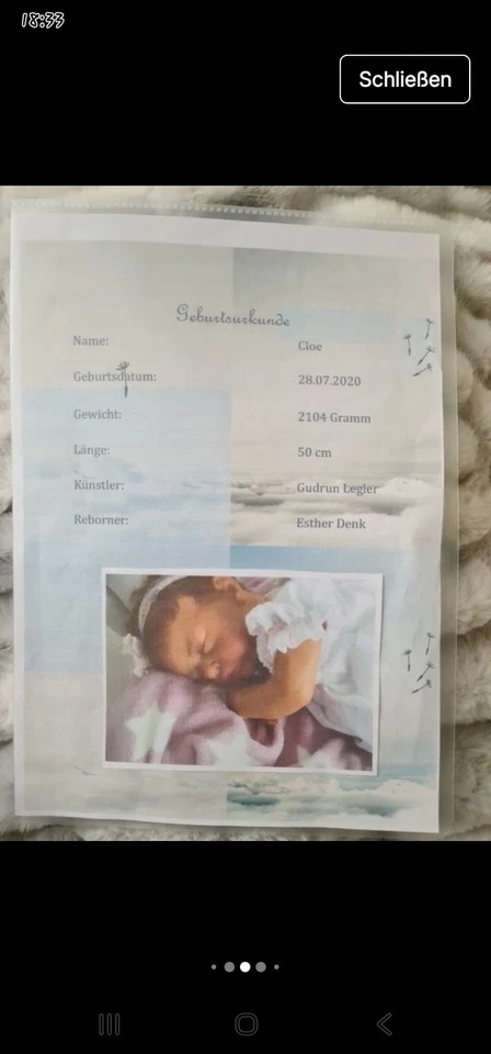 ❗️MIT ZERTIFIKAT❗️Gudrun Legler Rebornbaby Romy, Reborndollkit - Bild 3 von 4