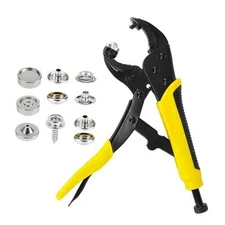 Heavy Duty Snap Fastener Tool, Adjustable Snap Button Kit with 40PCS 15mm 
