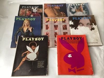 Vintage 1971 Playboy Magazines 8 Issues w/ Centerfolds