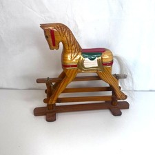 VTG Rocking Glider Horse DECOR Hand Carved Display 8" Height Folk Art Mini