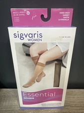 Sigvaris Women Compression Hose Knee High 20-30 Large Long, Beige
