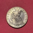 (1) Beautiful Antique 1844-P Seated Liberty Half Dollar F-FINE NICE DETAIL