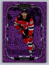 O-Pee-Chee 2025-26 Platinum Jack Hughes Violet Pixels #66 /299 New Jersey Devils