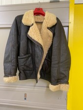 Dark Brown Leather, Sheepskin Lining, Aviator Jacket