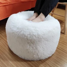 Asuprui Ottoman Pouf Unstuffed Ottoman Foot Rest 20x12 Inches Floor Pouf Roun...
