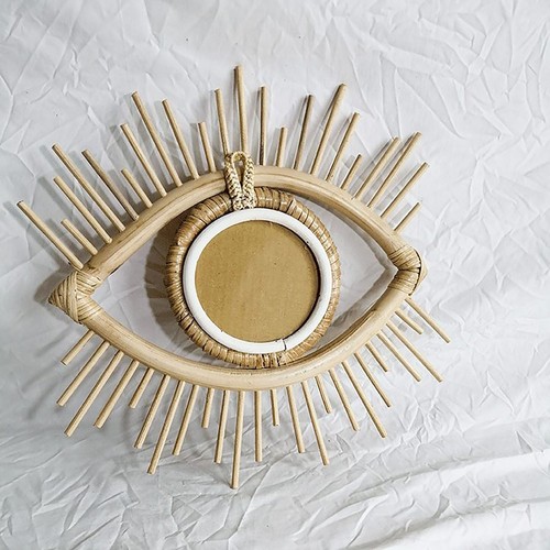 Nordic Woven Eye Hanging Mirror Eye Wall Rattan Mirror Decor Wall Mirror - Bild 23 von 23