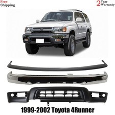 Front Bumper Chrome Steel Bumper Trim Primed Kit For 1999-2002 Toyota 4runner