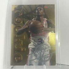 1996/97 NBA HOOPS ALLEN IVERSON GOLD FOIL EMBOSSED ROOKIE RC CARD # 12 OF 30. rookie card picture