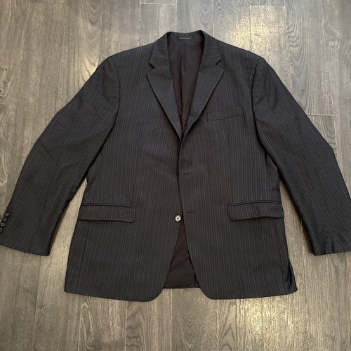 Vintage Macys Polo Ralph Lauren Green Label Pinstripe 2 Piece Suit Mens Size 44R - Picture 2 of 22