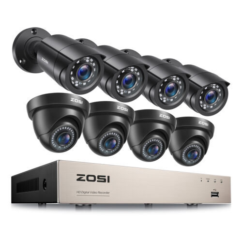 ZOSI 5MP Lite H.265+ Surveillance Camera System Outdoor 8CH CCTV DVR Remote View - Picture 1 of 11