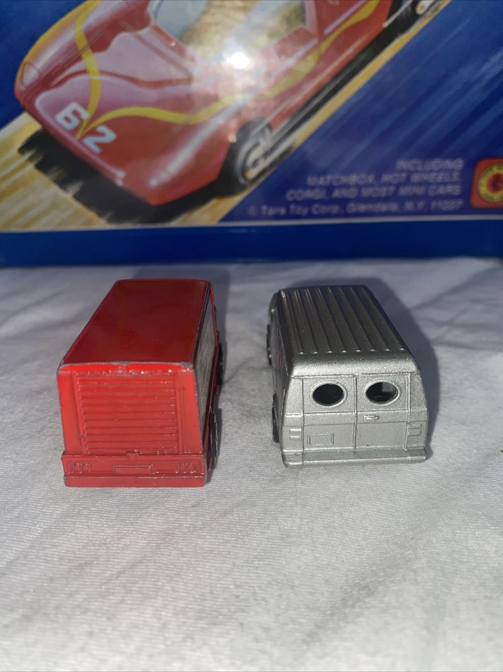 70s CORGI JR JUNIORS SILVER SUPERMAN CHEVY CUSTOM SUPER VAN & Work Truck Red - Image 4 of 4