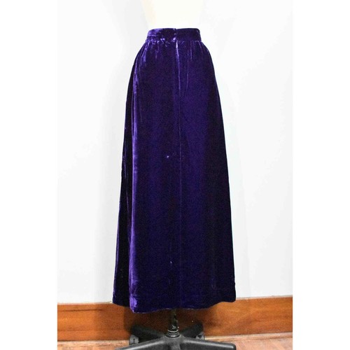 Craig Craely Purple Rayon Velvet Maxi Skirt - Picture 5 of 8