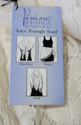 NEW! Lace Tassel Sheer Mesh Lightweight Triangle Scarf Shawls Wrap Head Cover - Picture 9 of 10