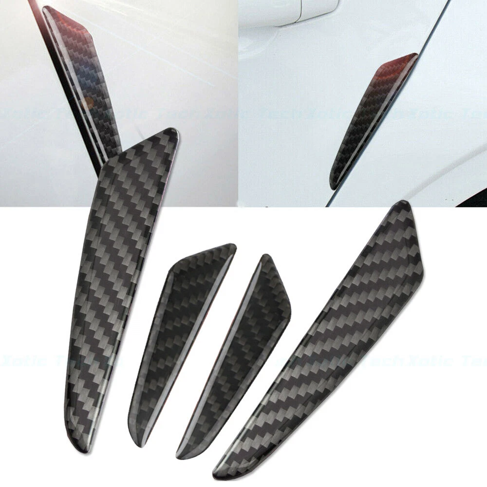 4Pcs Carbon Fiber Design Door Anti-collision Rubber Strips