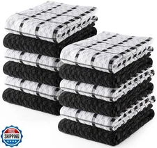 Utopia Kitchen Towels 12 Pack, 15 by 25 Inches, 100% Ring Spun Cotton Super S