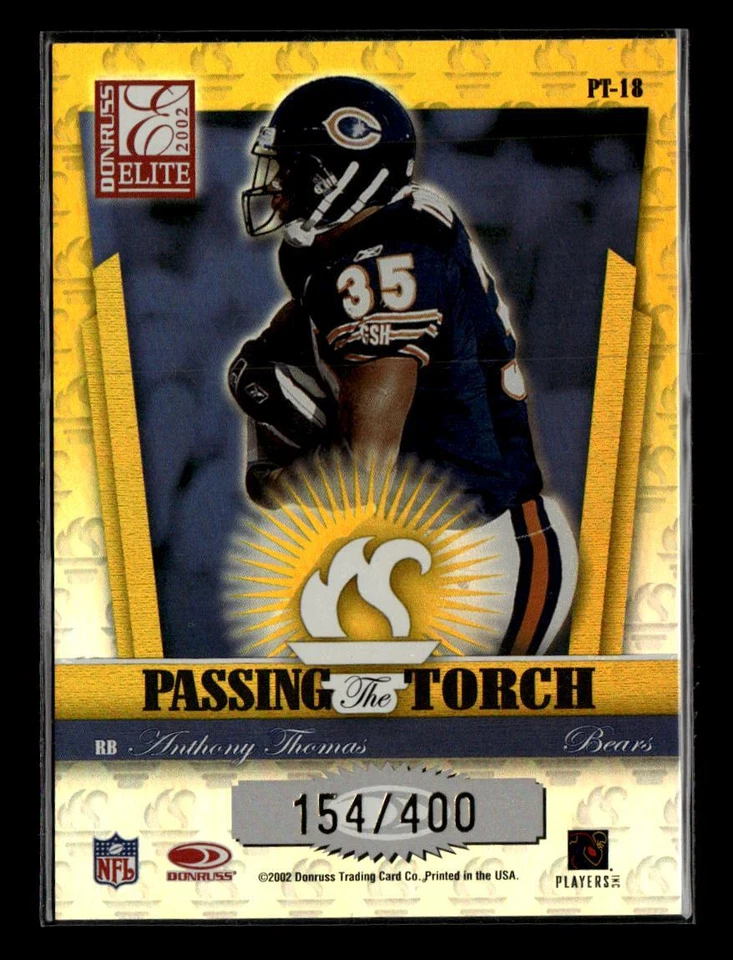 2002 Donruss Elite #PT-18 Gale Sayers / Anthony Thomas Passing the Torch #/400 - Image 2 of 2