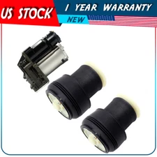3PCS Rear Air Suspension Spring Bags & Compressor Pump For BMW X6 E71 E72 X5 E70