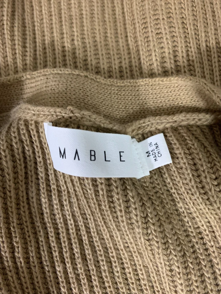 MABLE Marrón Acanalado Suéter Corbata Suéter Vestido Para Mujer M Foto 3 de 4