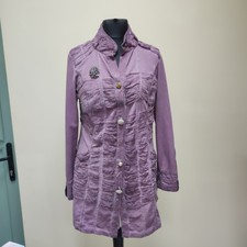Elisa Cavaletti Club Made In Italy Lilac Shaket Ruched Brooch Cotton Large Butto