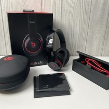 Beats Studio 2.0 Wired Over Ear Headphones Black With Case Cables PAD WEAR
