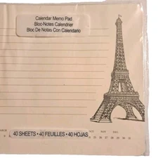 Eifel Tower Memo Pad Calendar 💥 Studio 18 Victorian 40 Pages Factory Sealed 9x7