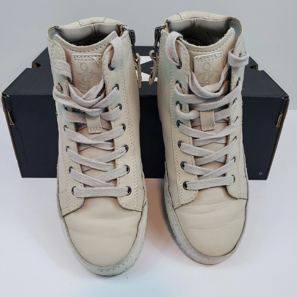 Zapatilla deportiva OTBT para mujer de ida y vuelta beige de moda de cuero talla superior 6,5 (18F951) Foto 2 de 4