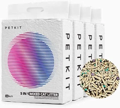 PETKIT Mixed Cat Litter Fast Clumping,Flushable,Dust-Free Bentonite Litter