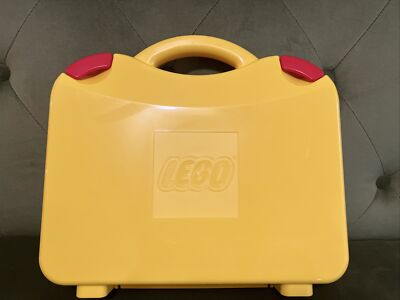 Lego Carrying Case Brief Case Storage Container Yellow With Moveable Dividers