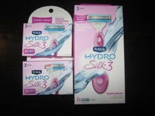 Schick Hydro Silk3 Women's 3 Blade Razors Razor 2 packs-4X Refill Cartridges lot
