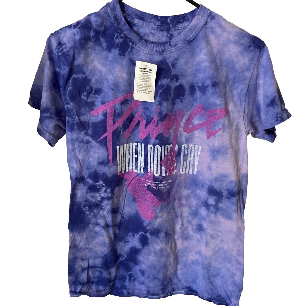 The Prince Estate When Doves Cry Graphic Tee Purple unisex XS Tie