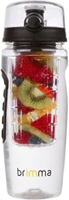 Brimma Fruit Infuser Water Bottle - 32 oz Large, Leakproof, Flip-Lock, BPA-Free