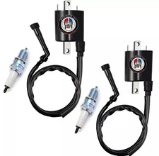 2x Ignition Coil Spark Plug Set For Yamaha V Star 1100 Classic (2000-2009)