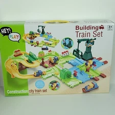 Hey! Play! Kids Construction City Train Set 58 pcs Battery Operated NEW