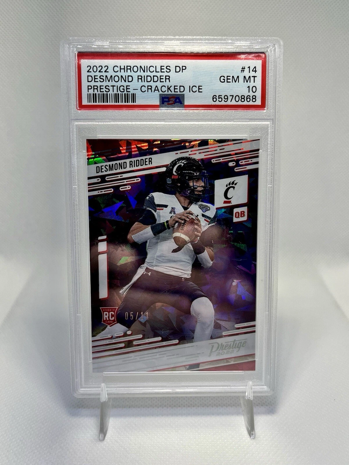 Desmond Ridder Panini Chronicles Draft Picks Prestige #14 Cracked Ice