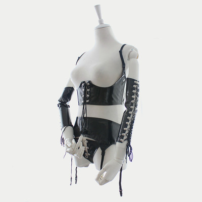 Sexy Leather Bodysuit Dress Dominatrix Costume Arm Binder T-Back Garter  Belt Hot | eBay