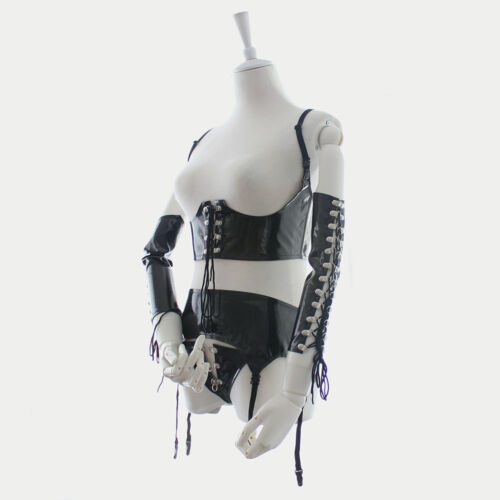 Sexy Leather Bodysuit Dress Dominatrix Costume Arm Binder T-Back Garter Belt Hot - Afbeelding 1 van 7