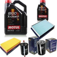 6L Inspektionspaket Set Motul 8100 X-Clean+ 5W-30 MotoröL SCT Filter 11359324