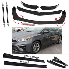 Front Bumper Lip Spoiler Splitter 86.6" Side Skirt Rear For Kia Forte Sedan