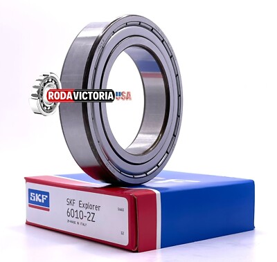 SKF 6010 ZZ DEEP GROOVE BALL BEARING, METAL SHIELDED 50x80x16 mm